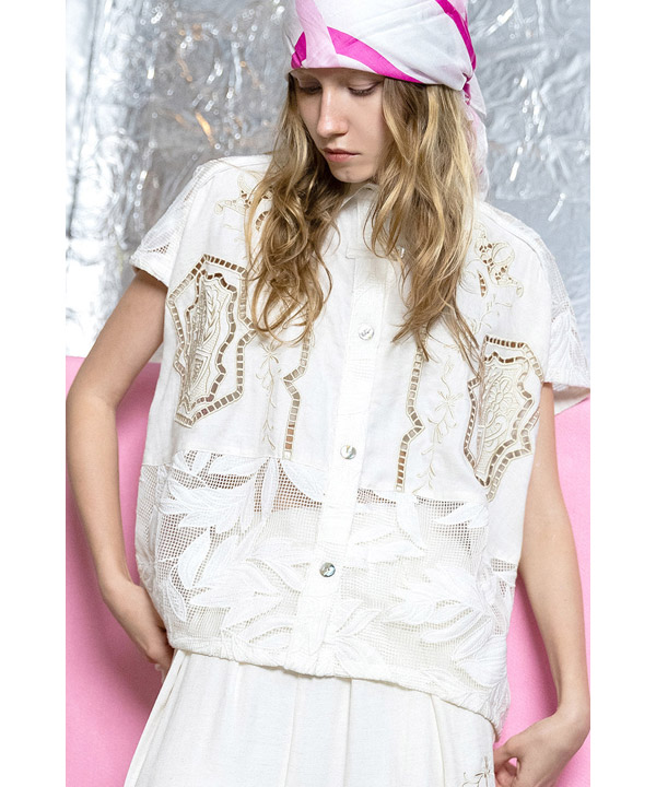 CUTWORK EMBROIDERED SHIRT
