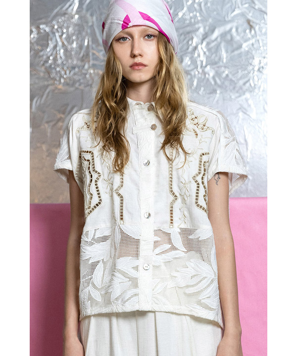 CUTWORK EMBROIDERED SHIRT
