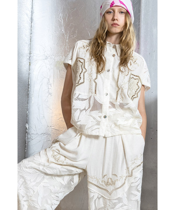 CUTWORK EMBROIDERED SHIRT