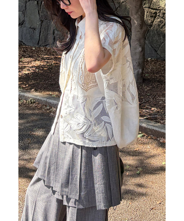 CUTWORK EMBROIDERED SHIRT