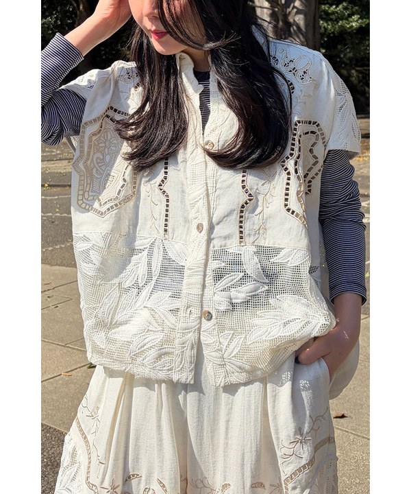 CUTWORK EMBROIDERED SHIRT