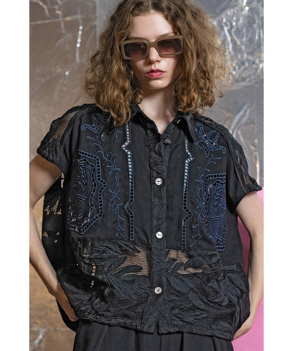 CUTWORK EMBROIDERED SHIRT