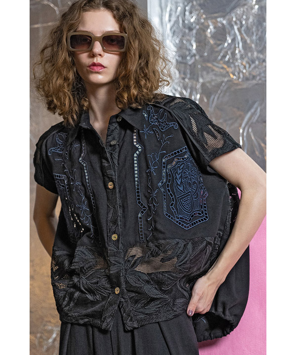 CUTWORK EMBROIDERED SHIRT