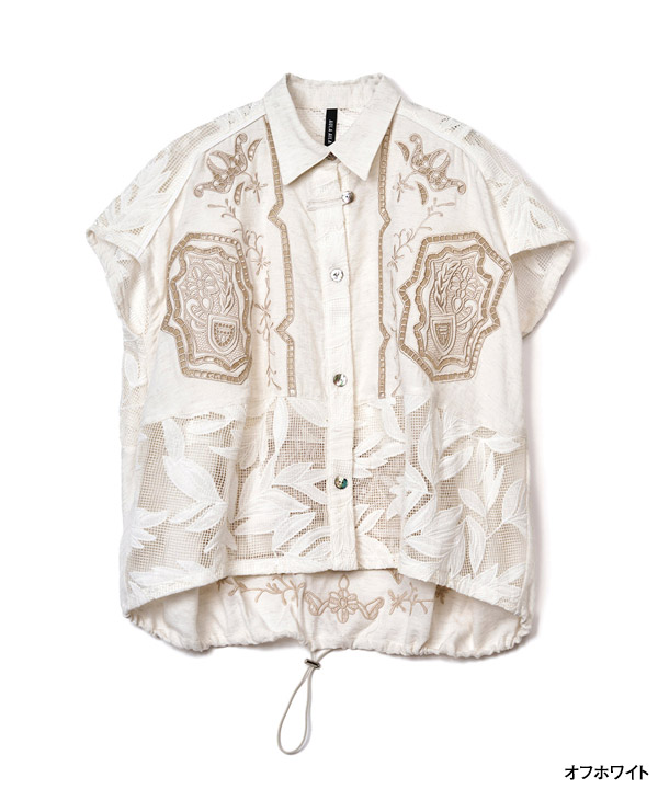 CUTWORK EMBROIDERED SHIRT