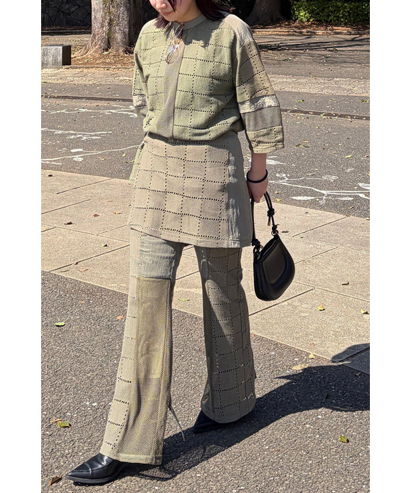 SQUARE LACE PANTS SET