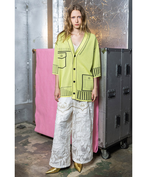 CUTWORK EMBROIDERED PANTS