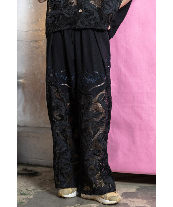 CUTWORK EMBROIDERED PANTS