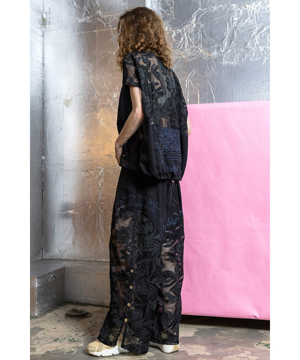 CUTWORK EMBROIDERED PANTS