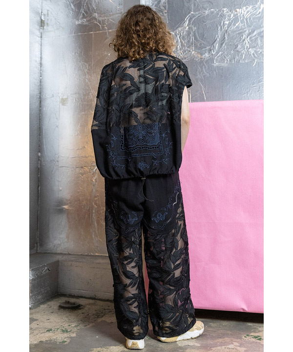 CUTWORK EMBROIDERED PANTS