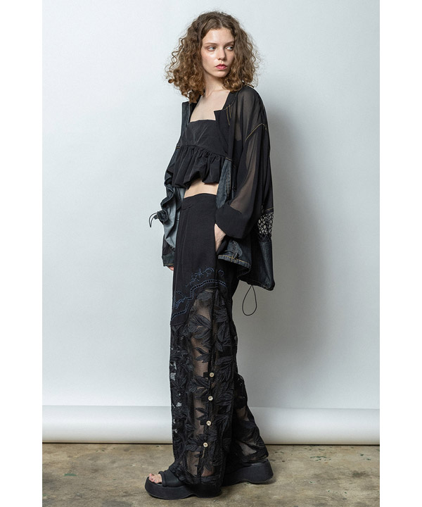 CUTWORK EMBROIDERED PANTS