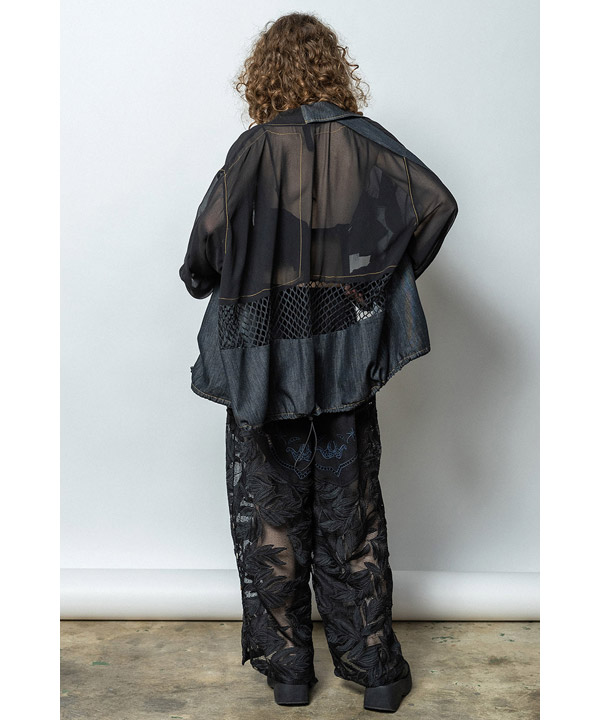 CUTWORK EMBROIDERED PANTS