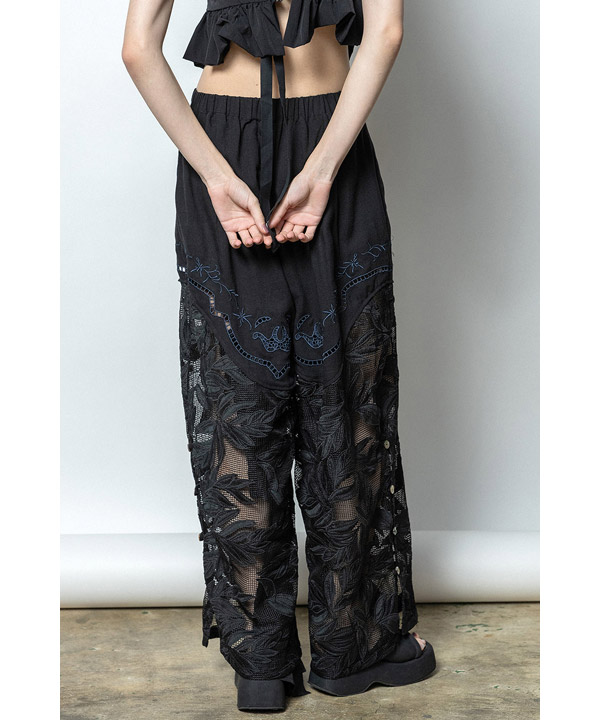CUTWORK EMBROIDERED PANTS