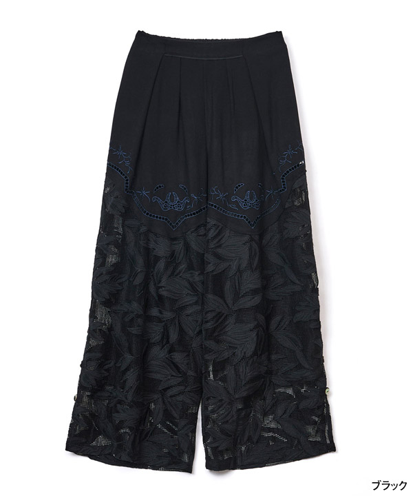 CUTWORK EMBROIDERED PANTS