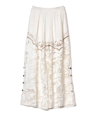 CUTWORK EMBROIDERED PANTS