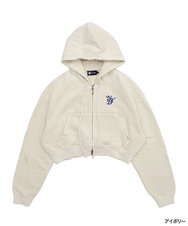 OG PIGMENT CROPPED ZIP HOODIE(WOMEN)