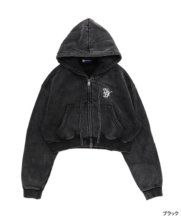 OG PIGMENT CROPPED ZIP HOODIE(WOMEN)