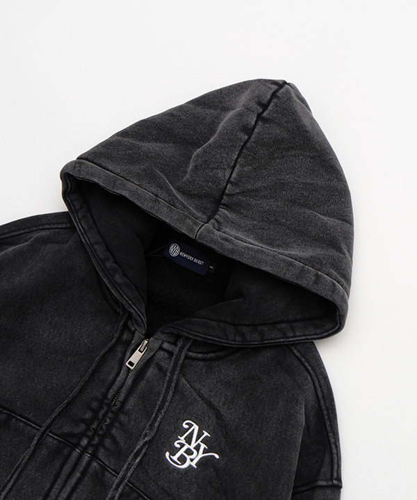 OG PIGMENT CROPPED ZIP HOODIE(WOMEN)