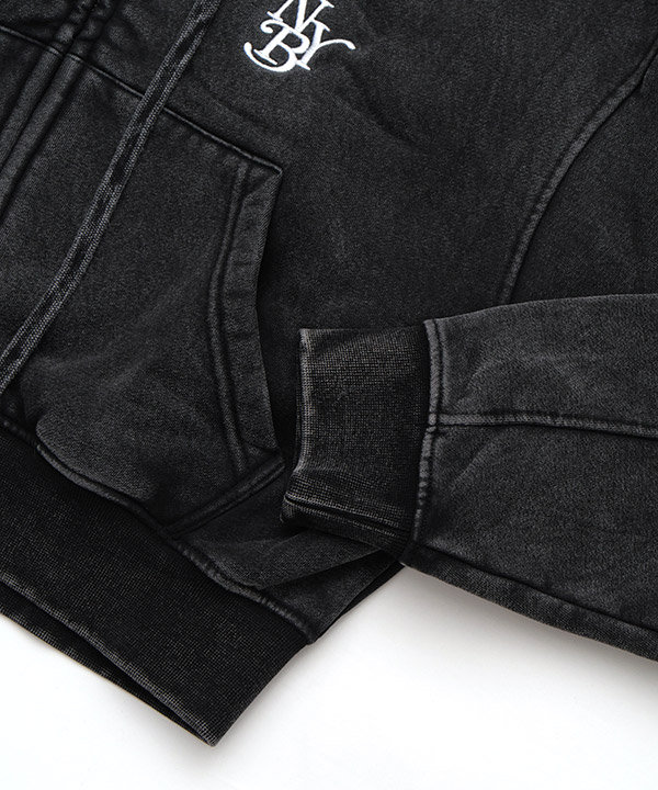 OG PIGMENT CROPPED ZIP HOODIE(WOMEN)