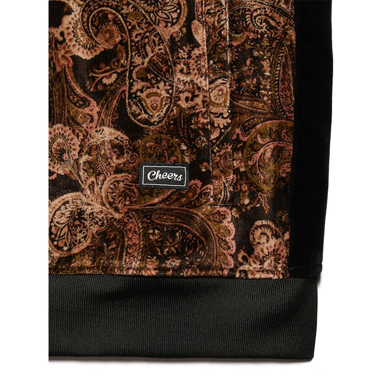 PAISLEY VELOUR TRACK JACKET -BROWN-