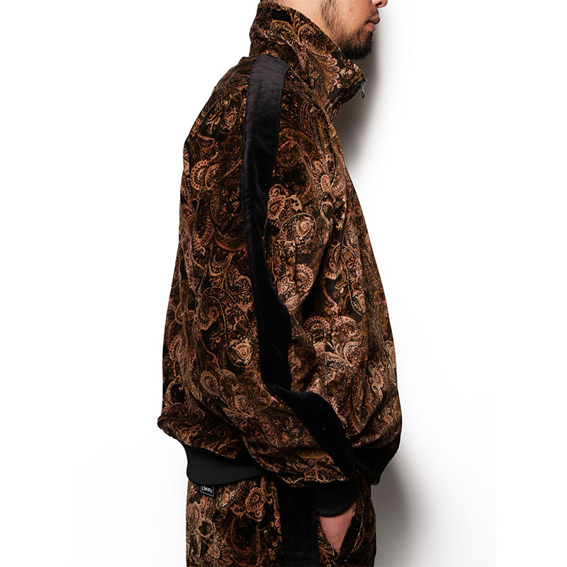 PAISLEY VELOUR TRACK JACKET -BROWN-
