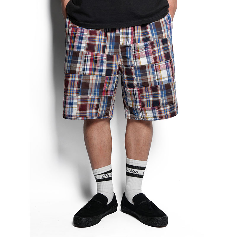 PATCHWORK SHORTS -NAVY-