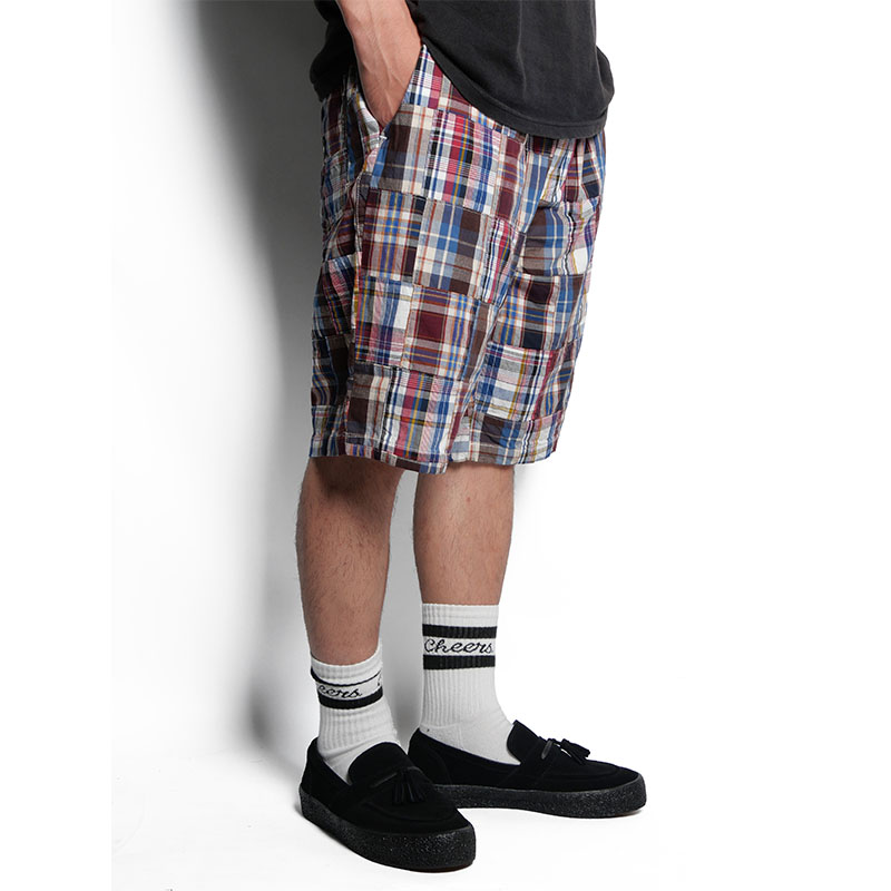 PATCHWORK SHORTS -NAVY-