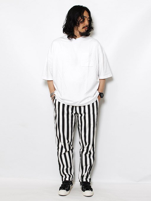 シェフパンツ Chef Pants Wide Stripe Black - ワークパンツ/カーゴパンツ