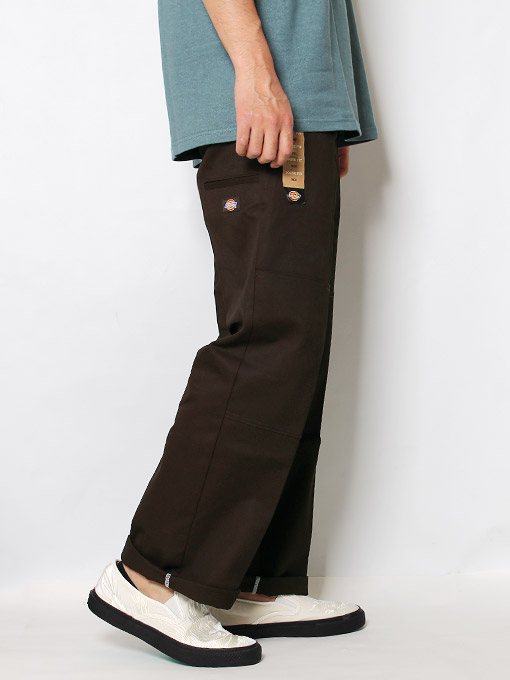 DOUBLE KNEE STRAIGHT PANTS -BROWN-